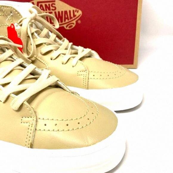 💖MEGA SALE💖Vans Sk8-Hi Tapered Soft Leather High VN0A4U162V1 Men's Beige Top - Picture 6 of 9